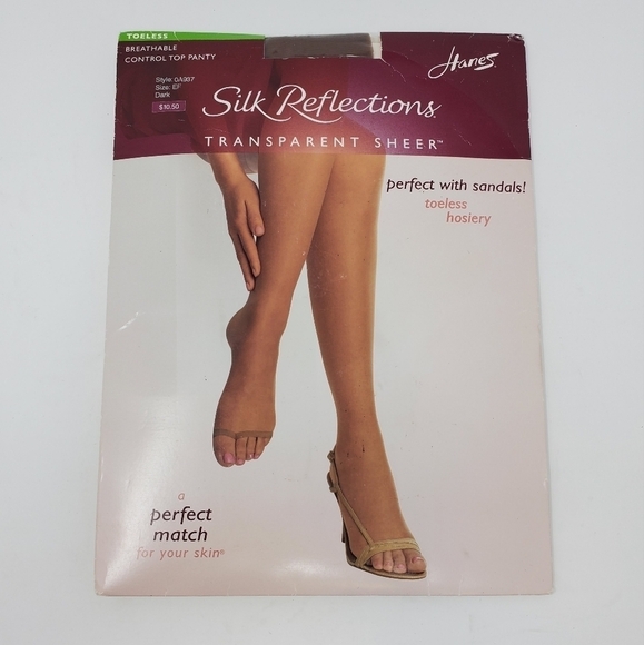 NOS HANES LOT 3 OF NYLON PANTYHOSE SHEER WHITE BLACK VARIOUS SIZES WOMEN HOSIERY - Picture 2 of 14